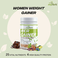 Thumbnail for Myherb Women’s Weight Gainer, Her Gainer With 16 Herbs & Aguaje Fruit For Weight & Mass Gainer And Muscle Growth For Women