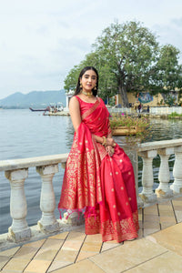 Thumbnail for Aastha Fashion Red Woven Soft Silk Saree with Blouse - Distacart