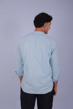 Thumbnail for Bluebird Men's Short Kurta in Sky Blue - 100% Pure Cotton - Distacart