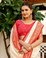 Thumbnail for Joban Fashion Off White Silk Woven Banarasi Saree