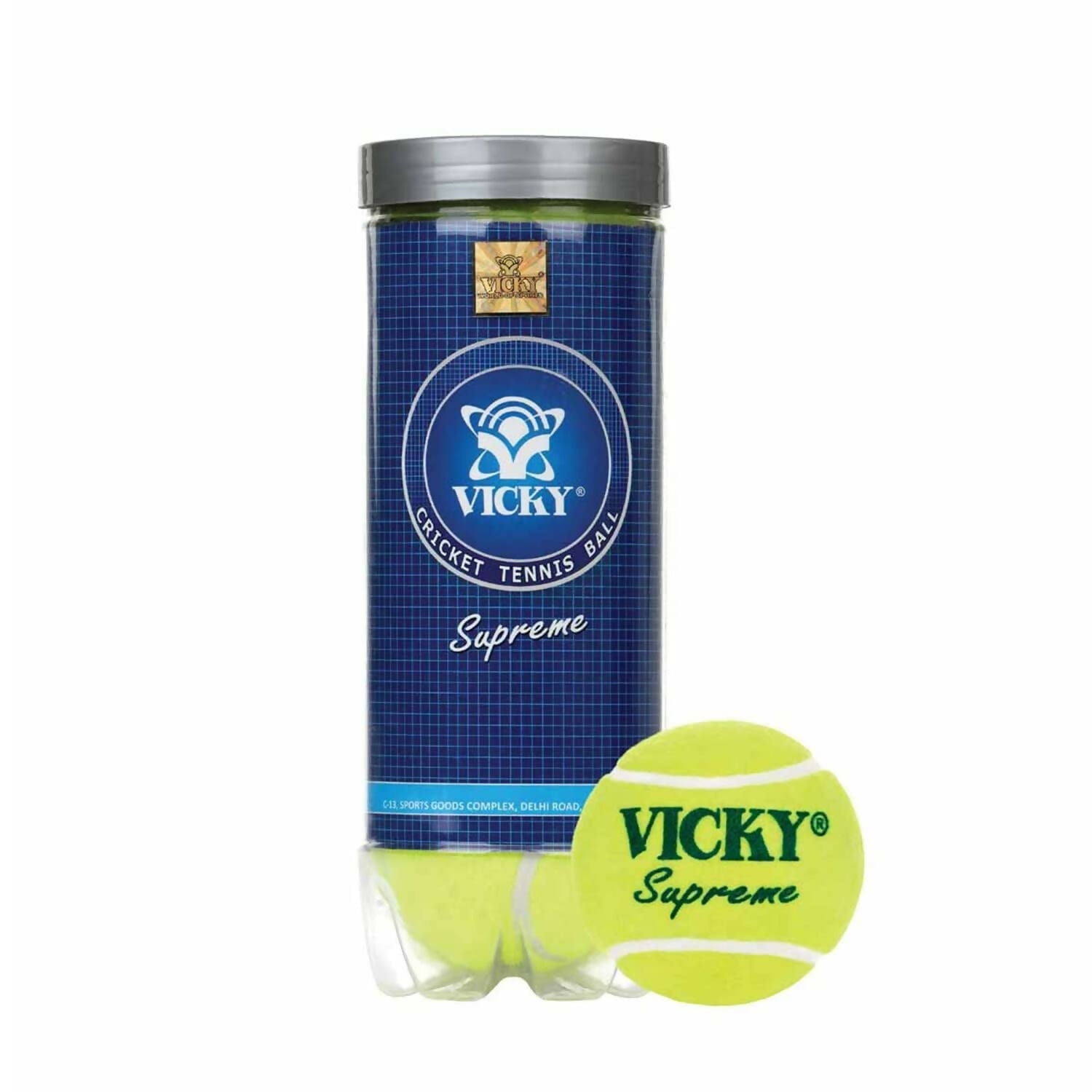 Vicky Supreme Yellow Tennis/Cricket Ball Heavy Multipurposeful Design & Durable Rubber Built - Distacart