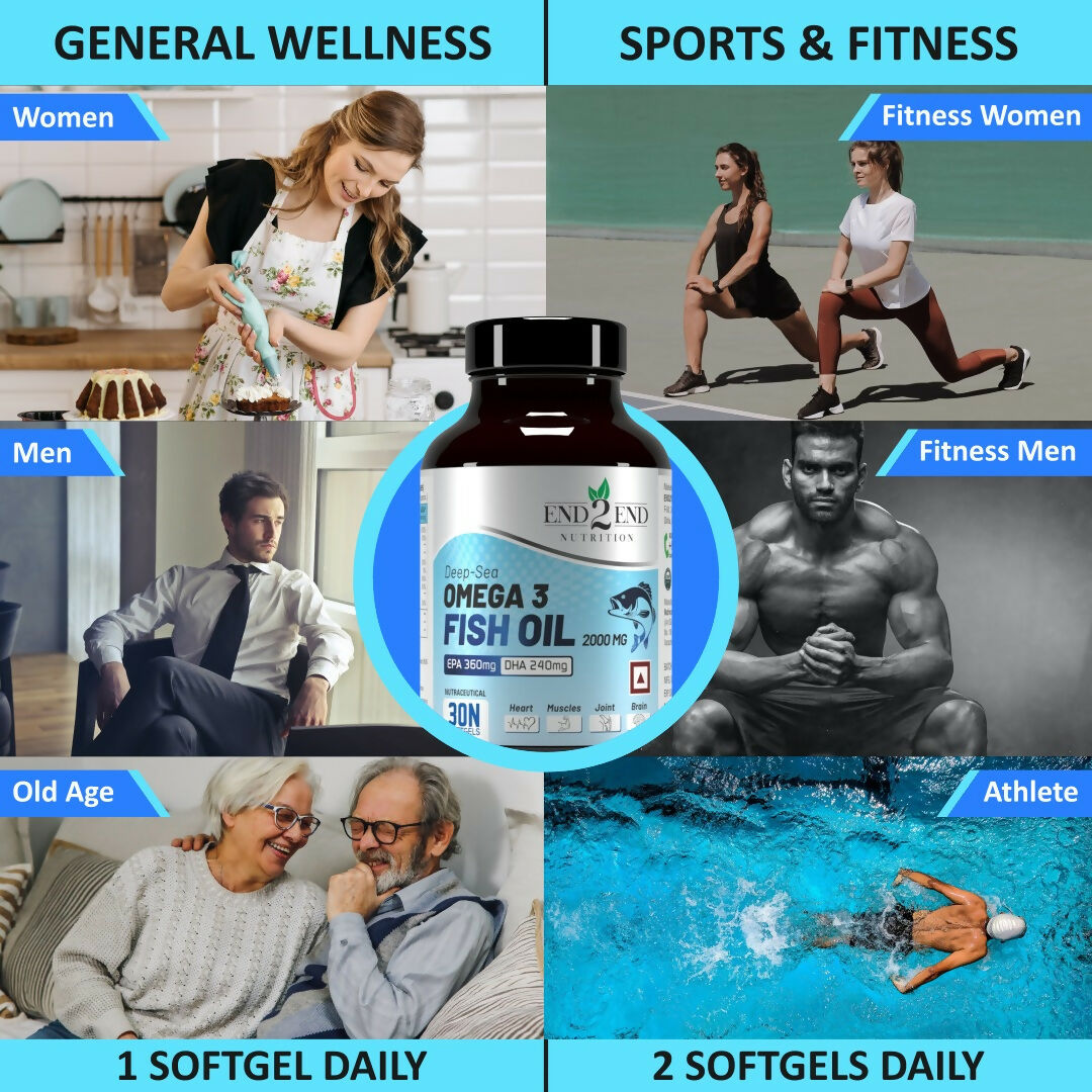 End2End Nutrition Deep Sea Omega 3 Fish Oil Capsules - Distacart