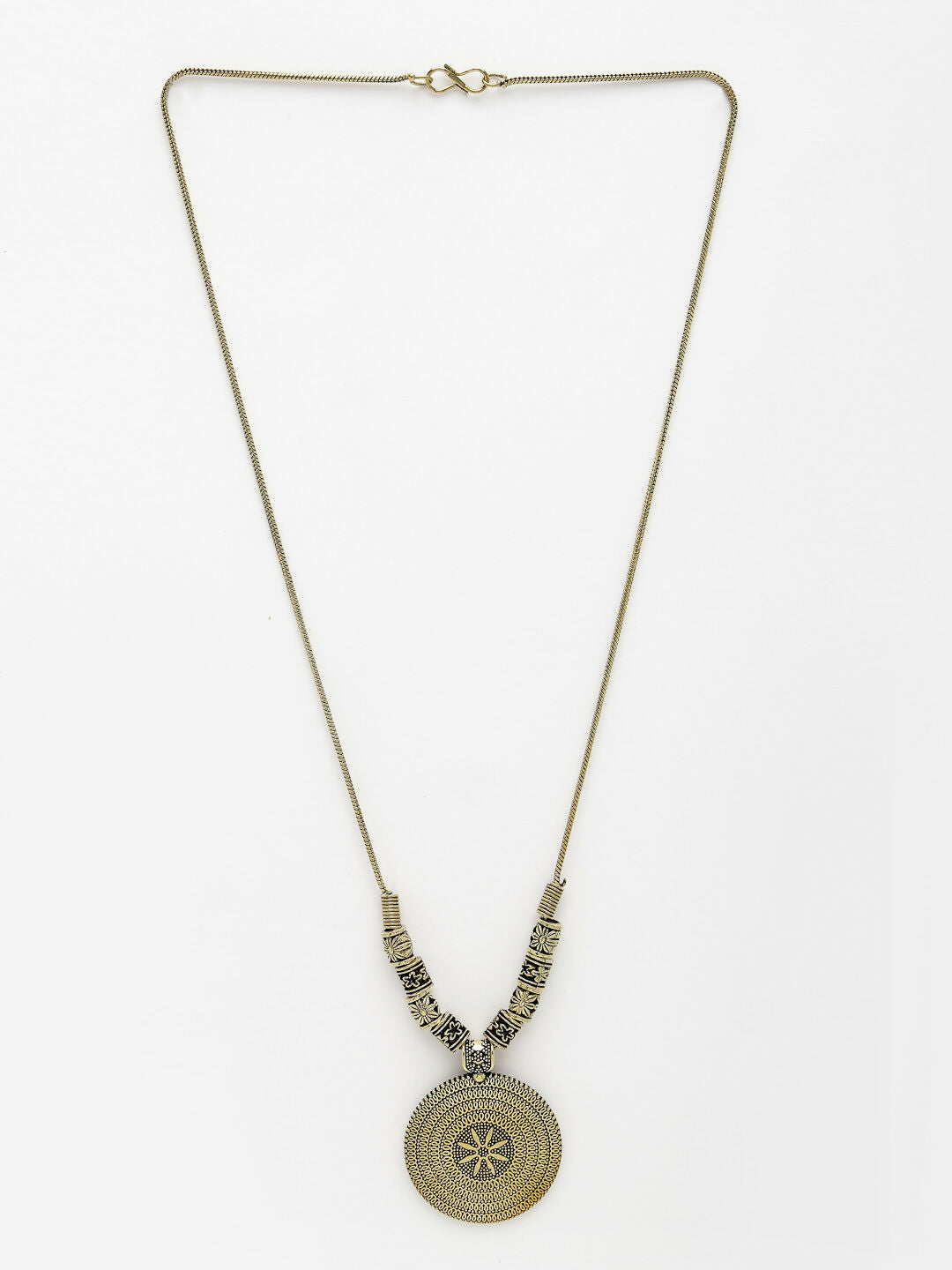 NVR Women's Gold-Plated Circular Shape Pendant with Chain - Distacart