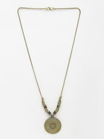 Thumbnail for NVR Women's Gold-Plated Circular Shape Pendant with Chain - Distacart