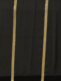 Thumbnail for Ahalyaa Women's Black Georgette Gold Print Ready to Wear Saree
