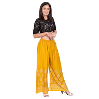 Thumbnail for Asmaani Mustard Color Gold Print Palazzo