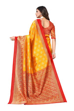 Thumbnail for Vamika Yellow Printed Art Silk Saree - Distacart