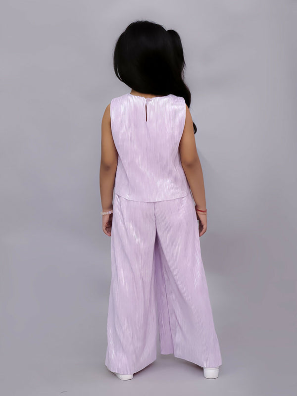 Lil Drama Glam Up Girls Pink Party Top and Pant Set