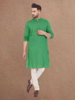 Thumbnail for Even Apparels Men's Pintuck Fancy Green Kurta - Distacart