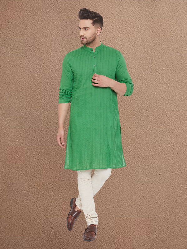 Even Apparels Men's Pintuck Fancy Green Kurta - Distacart