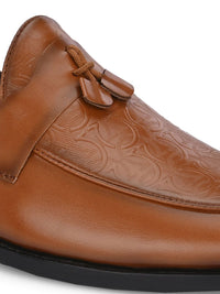 Thumbnail for House of Pataudi Men Textured Formal Loafers