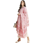 Thumbnail for Anubhutee Women's Cotton Ethnic Motifs Printed Pink Kurta with Palazzos & Dupatta - Distacart