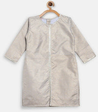 Thumbnail for Ahalyaa Poly Silk Gold Printed Straight Kids Kurta With Palazzo For Girls - Distacart