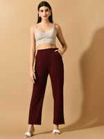 Thumbnail for Myshka Women's Violet Straight Fit Party Trouser - Distacart