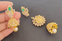 Thumbnail for AD Emeralds Designer 4 in 1 Earrings for parties