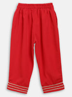 Thumbnail for Ahalyaa Red Georgette Ruffel Kids Top With Bottom For Girls - Distacart