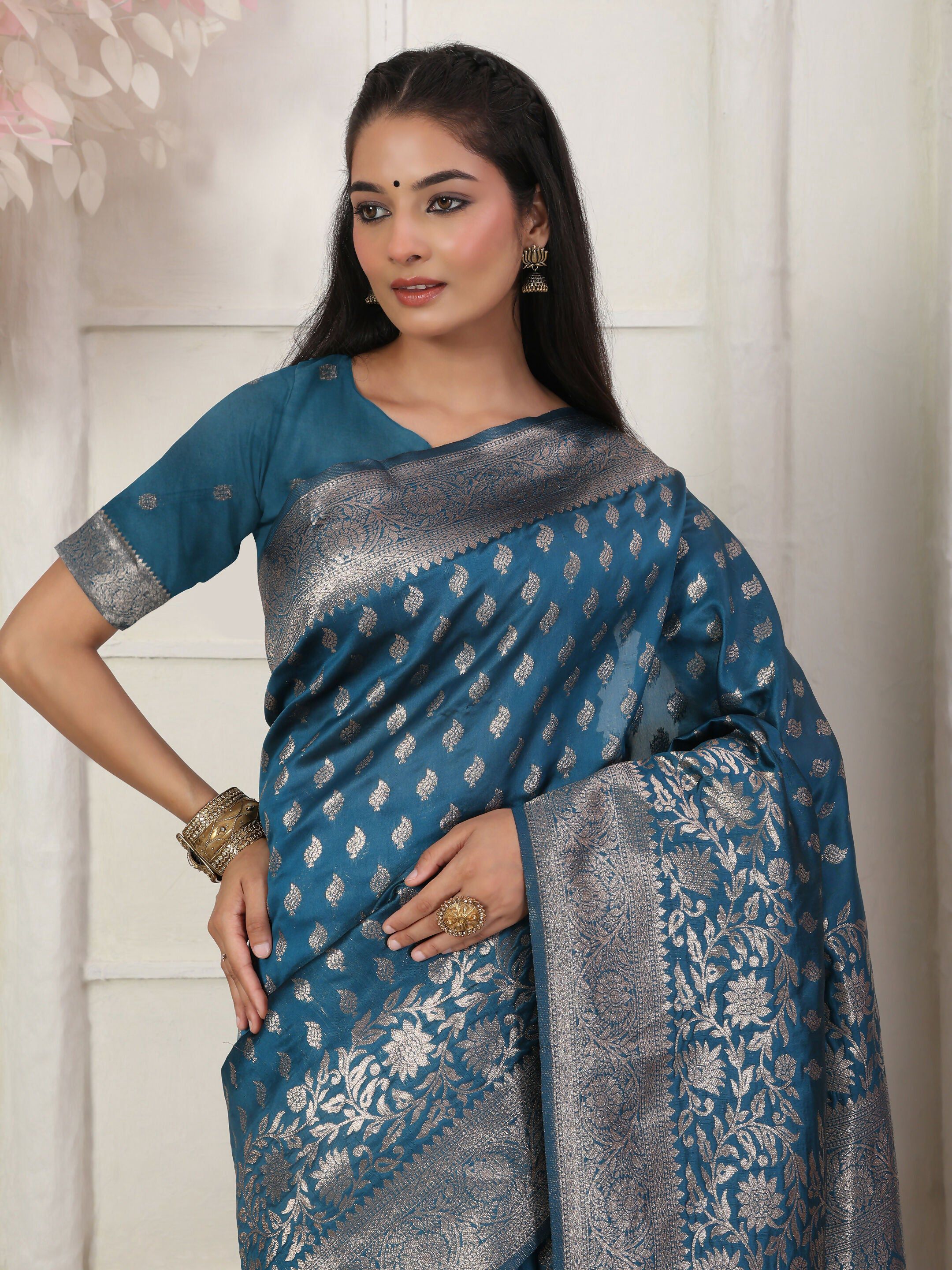 Astita Lichi Silk Light Pink Saree