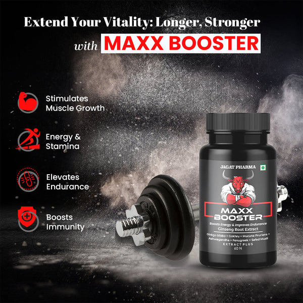 Jagat Pharma Maxx Booster- 60 Capsule Muscle Mass Gainer and Stamina Booster