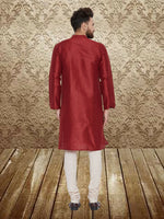 Thumbnail for Even Apparels Men's Art Silk Maroon Kurta - Distacart