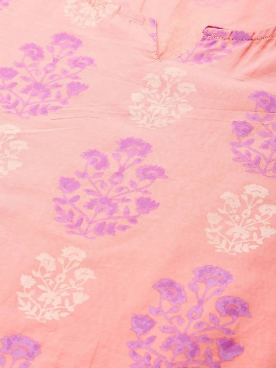Anubhutee Peach-Coloured & Purple Printed Cotton Night suit - Distacart