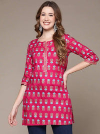 Thumbnail for Anubhutee Pink Ethnic Motifs Printed Kurti - Distacart