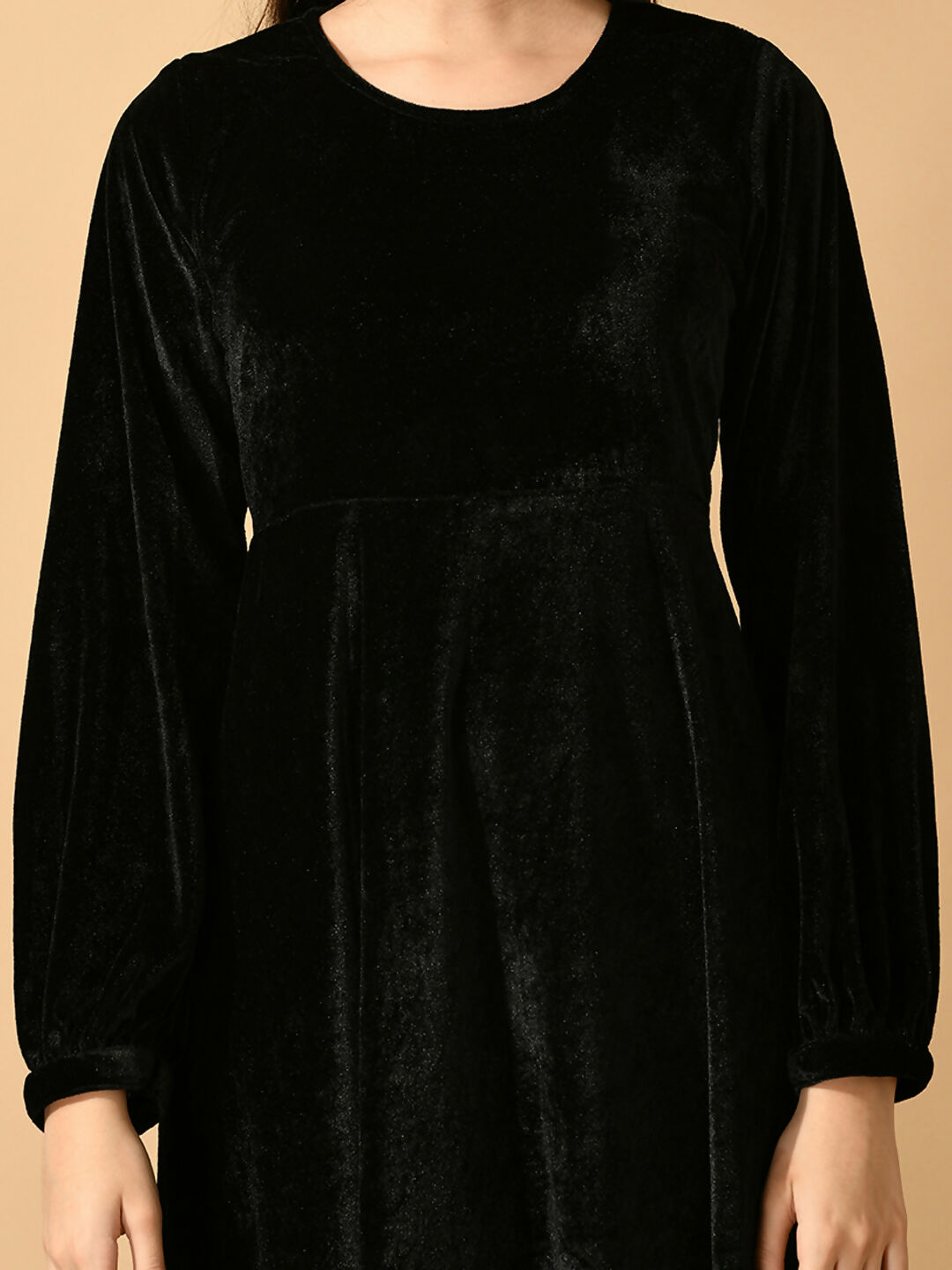 Myshka Women's Black Fit and Flare Party Dress - Distacart