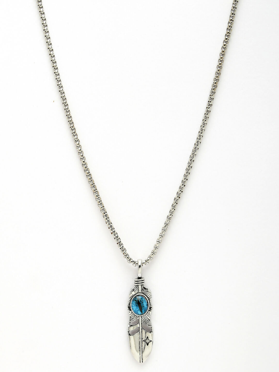 NVR Men's Silver-Plated Stainless Steel Pendant with Chain - Distacart