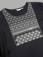 Thumbnail for Sztori Plus Size Floral Yoke Design Sequinned Straight Kurta - Distacart