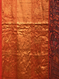 Thumbnail for Multicolor Kalamkari Hand Painted Kanchipuram Silk Handloom Saree with Ramayana Design - Global Threads - Distacart