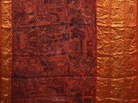 Thumbnail for Multicolor Kalamkari Hand Painted Kanchipuram Silk Handloom Saree with Ramayana Design - Global Threads - Distacart