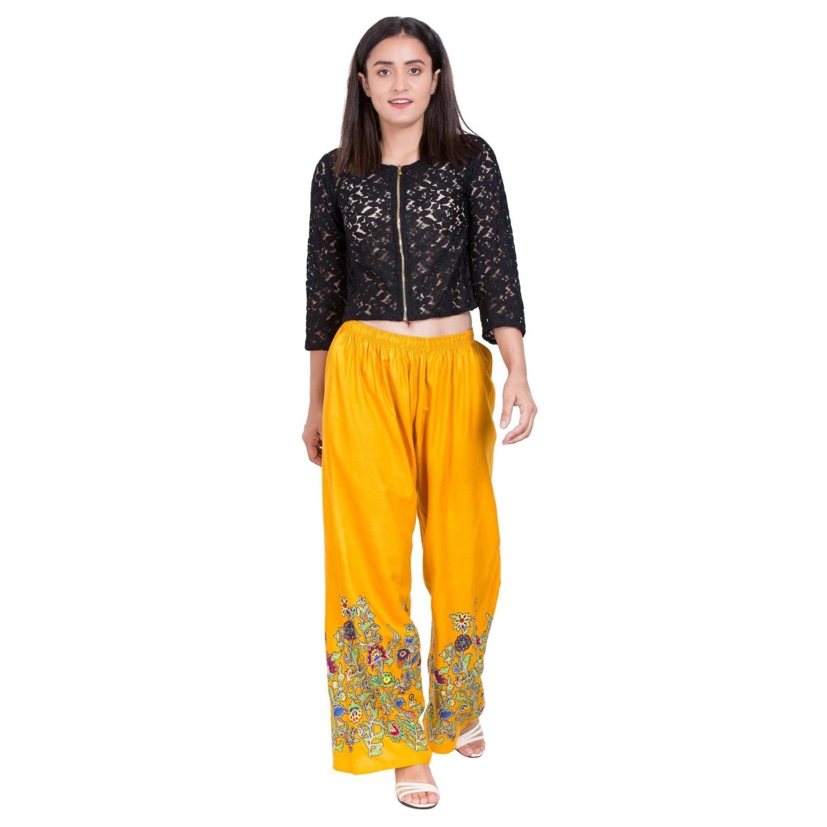 Asmaani Mustard Color Digital Print Sarara