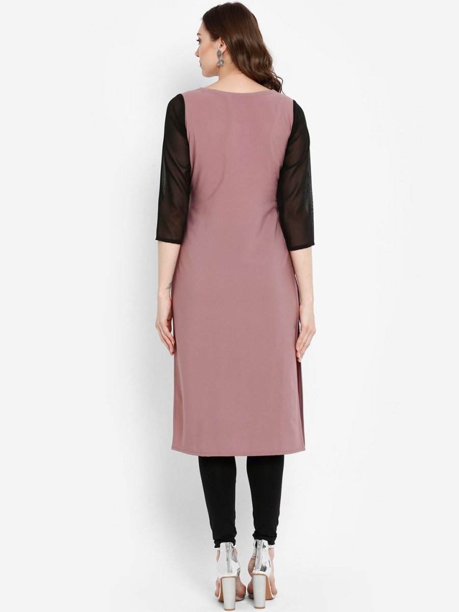 Ahalyaa Women Mauve Printed Straight Kurta