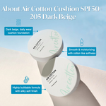 Thumbnail for The Face Shop Air Cotton Cushion SPF 50+ PA++++ - 205 Dark Beige - Distacart