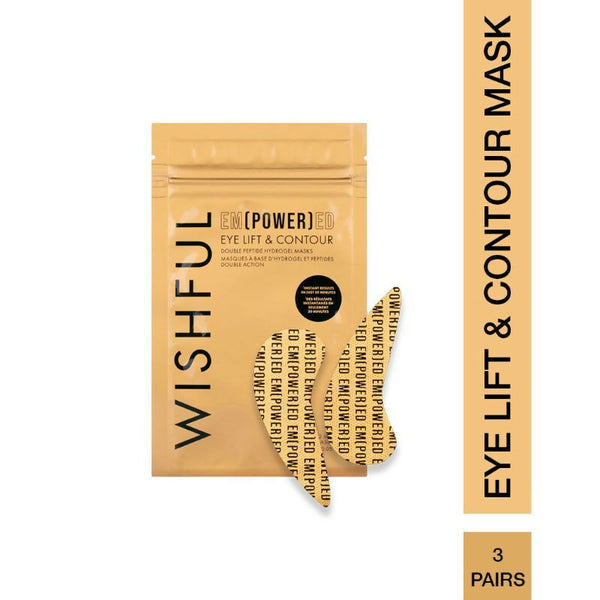 Wishful By Huda Beauty Empowered Eye Lift & Contour Double Peptide Hydrogel Masks - Korean Skincare - Distacart
