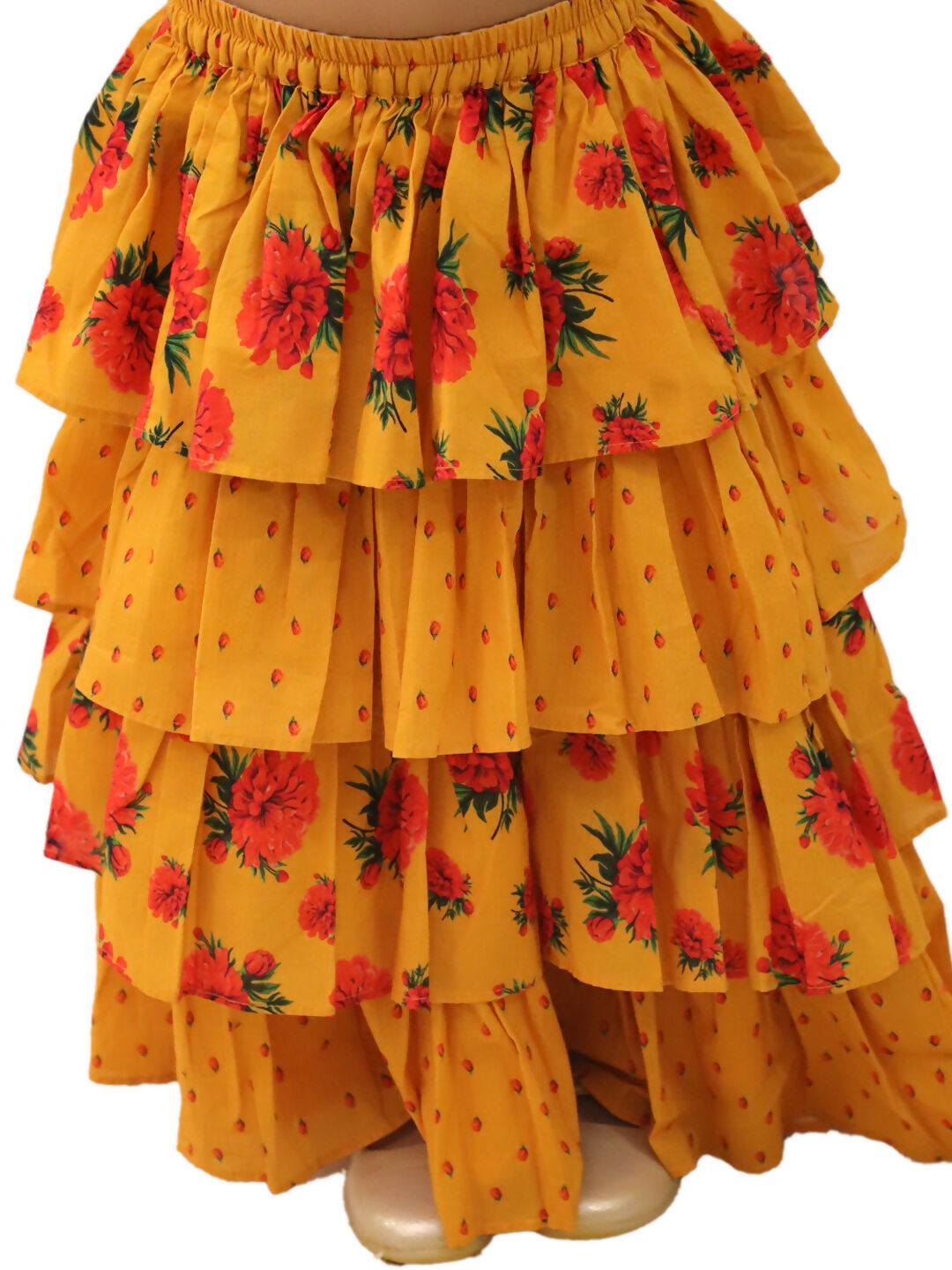 Lil Drama Genda Phool Mustard Choli and Lehanga Set For Girls
