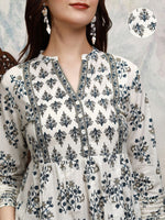 Thumbnail for Vishudh Floral Printed A Line Kurta with Trousers - Distacart