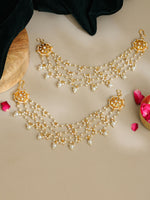 Thumbnail for Ruby Raang Gold Kundan and Pearl Chain (set of 2)