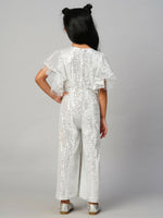 Thumbnail for Lil Drama Razzle Dazzle Girls Sequins White Party Jumpsuit - Distacart