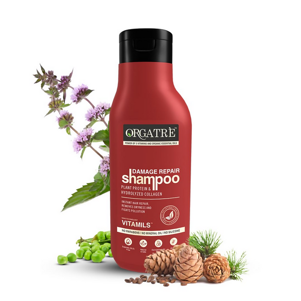 Orgatre Damage Repair Shampoo For Women & Men For Rough Dull & Damaged Hair With Protein & Hydrolyzed Collagen - Distacart