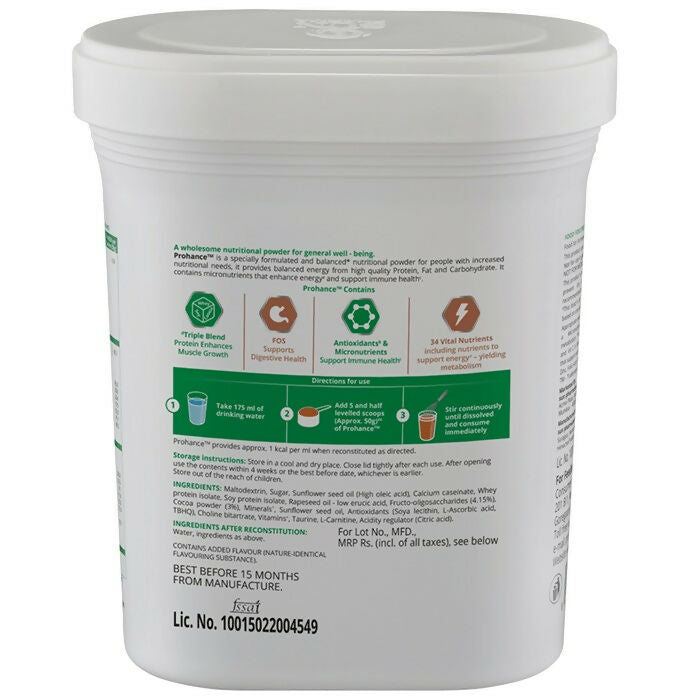 Prohance Complete Nutritional Drink Powder - Chocolate Flavor - Distacart