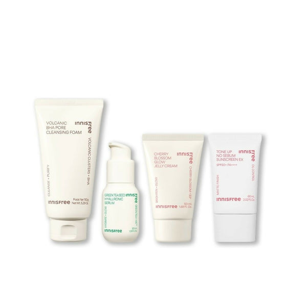 Innisfree CSMS Combo - Cleanser, Serum, Moisturizer & Sunscreen - Distacart
