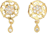 Thumbnail for AanyaCentric Gold-plated Jewelry Combo: Elegant Short Mangalsutra, Finger Ring, and American Diamond Earrings Set - Distacart