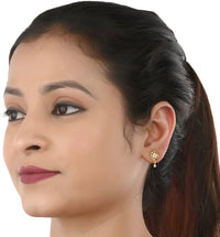 Thumbnail for AanyaCentric Gold-plated Jewelry Combo: Elegant Short Mangalsutra, Finger Ring, and American Diamond Earrings Set - Distacart