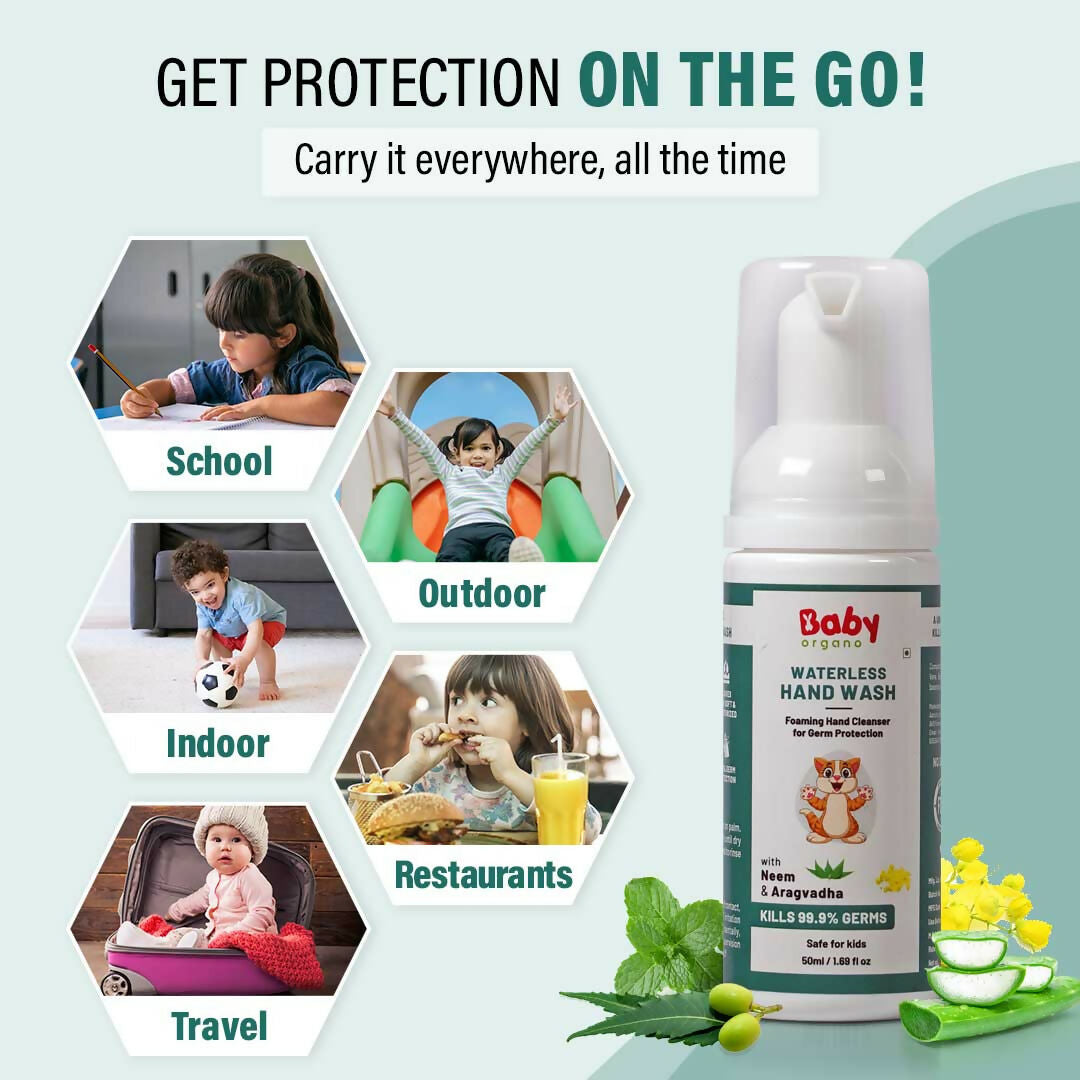 Babyorgano Non Alcoholic Foam Based Waterless Hand Wash for Kids - Distacart