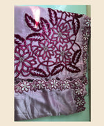Thumbnail for Purple Crepe Satin Silk Sequence & Cord Embroidered with Stone Work Saree - Mohmanthan Dakshika - Distacart