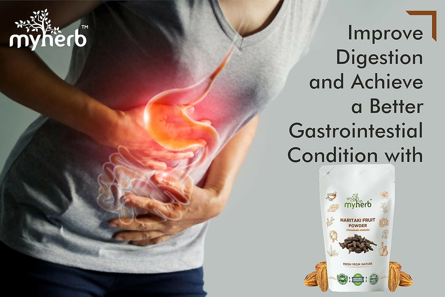 Myherb Natural Organic Haritaki Powder - Distacart