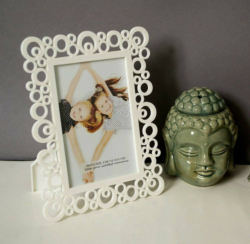 Art Street Painting Mantra Decoralicious White Designer Circular Motif Photo Frame - Distacart