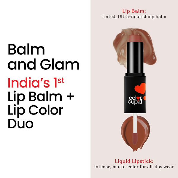Color Cupid 2 in 1 Tinted Lip Balm + Liquid Lipstick - Mocha & Mingle - Distacart