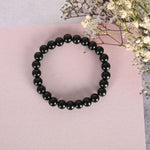 Thumbnail for NVR Men & Women Black Marbel Crystal Elasticated Bracelet - Distacart
