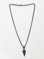 Thumbnail for NVR Men's Black Rhodium-Plated Arrow-Shaped Pendant With Chain - Distacart